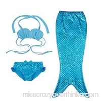 TOPHILL Hilltop 3PCS Kids Girls Lovely Princess Swimwear Swimsuit Mermaid Tail Bikini Set 3-10Years All Blue B06W9JZJKQ